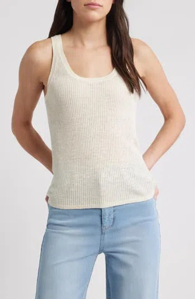 Faherty Miramar Linen & Organic Cotton Sweater Tank In Sand