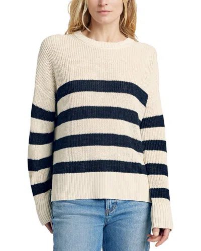 Faherty Miramar Linen-blend Crew Sweater In Kadena Phantom Stripe