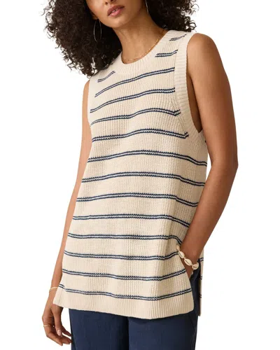 Faherty Miramar Linen-blend Sweater Tunic In Neutral