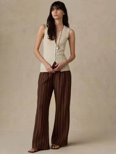 Faherty Miramar Linen Cami Cardigan In Neutral