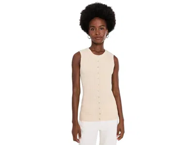 Faherty Miramar Linen Cami Cardigan Women's Clothing Summer Sand: Md In Brown