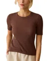 Faherty Miramar Linen Mini Rib T-shirt In Brown