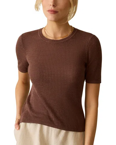 FAHERTY FAHERTY MIRAMAR LINEN MINI RIB T-SHIRT