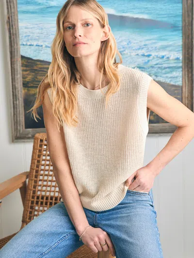 Faherty Linen Cotton Muscle Tank In Summer Sand