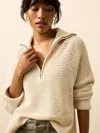 Faherty Miramar Linen Quarter Zip In Nude