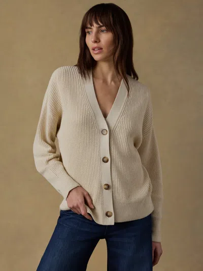 Faherty Miramar Linen Relaxed Cardigan In Sand