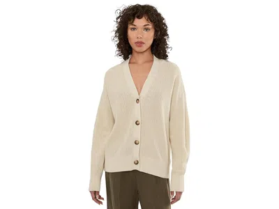 Faherty Miramar Linen Relaxed Cardigan In Sand