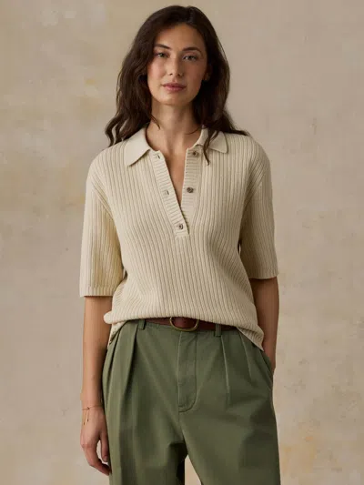 Faherty Miramar Linen Short-sleeve Polo In Summer Sand