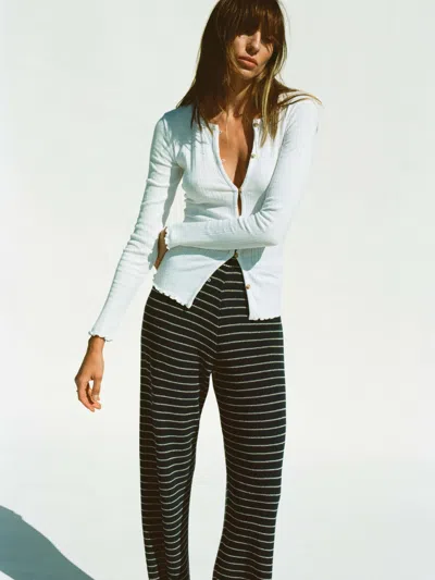 Faherty Miramar Linen Sweater Pants In Black