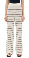 Faherty Miramar Linen Sweater Pants Lido Lines In Neutral