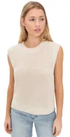 Faherty Miramar Sleeveless Linen Sweater In Summer Sand