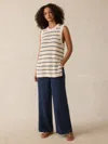 Faherty Linen Cotton Muscle Tank In Neutral