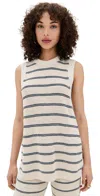Faherty Miramar Linen Sweater Tunic Lido Lines In Neutral