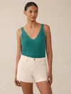 Faherty Miramar Linen V-neck Tank