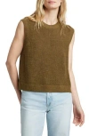 Faherty Miramar Linen Muscle Tank In Military Olive