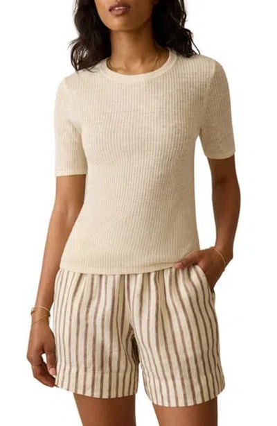Faherty Miramar Rib Linen & Organic Cotton T-shirt In Sand