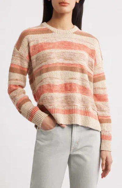 Faherty Miramar Stripe Linen & Cotton Crewneck Sweater