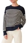 Faherty Miramar Striped Sweater In Black