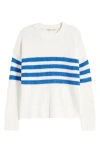 FAHERTY MIRAMAR STRIPE LINEN & ORGANIC COTTON SWEATER