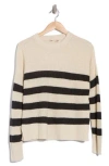 FAHERTY FAHERTY MIRAMAR STRIPE LINEN & ORGANIC COTTON SWEATER