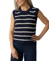 Faherty Miramar Striped Sleeveless Linen Sweater In North Sea Stripe