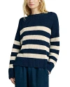 Faherty Miramar Linen Crew Sweater In Kadena Navy