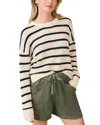 Faherty Miramar Linen Crewneck Sweater In Montauk Stripe