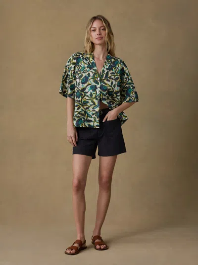 Faherty Montecito Linen Relaxed Camp Shirt In Multi