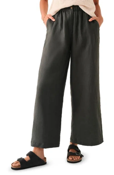 Faherty Monterey Linen Pants In Washed Black