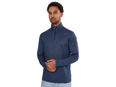 Faherty Movement 1/4 Zip Men's Sweatshirt Navy Cascade Herringbone: 2xl, Cotton/elastane/modal In Blue