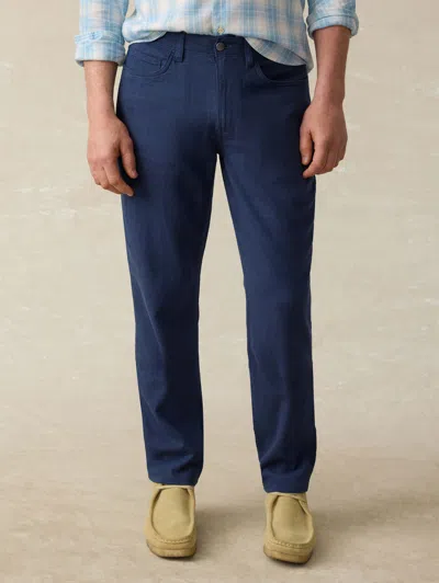 Faherty Movement&trade; Linen 5-pocket Pants In Blue