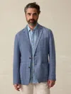 Faherty Movement&trade; Linen Blazer In Storm Cape Windowpane
