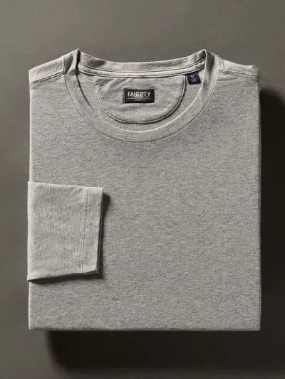 Faherty Movement&trade; Long-sleeve T-shirt In Rainier Grey Heather