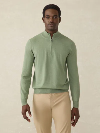 Faherty Movement&trade; Quarter Zip Sweater In Faded Leaf Melange