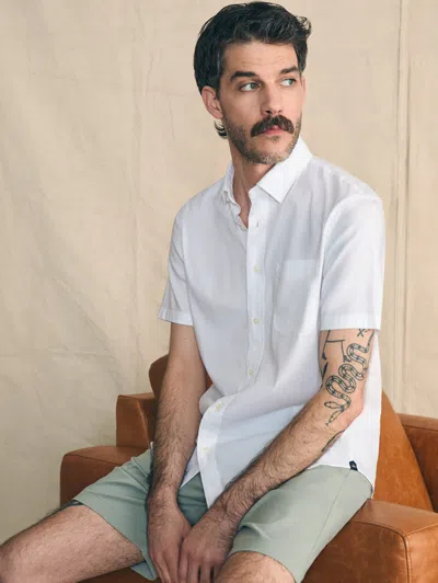 Faherty Movement&trade; Short-sleeve Shirt In Cloud White