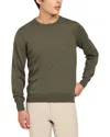 Faherty Jackson Crew Sweater Olive Heather In Green