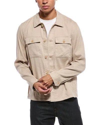 Faherty Movement Flex Linen-blend Shirt Jacket In Neutral