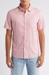 Faherty Movement Geo Print Short Sleeve Button-down Shirt In Prairie Floral