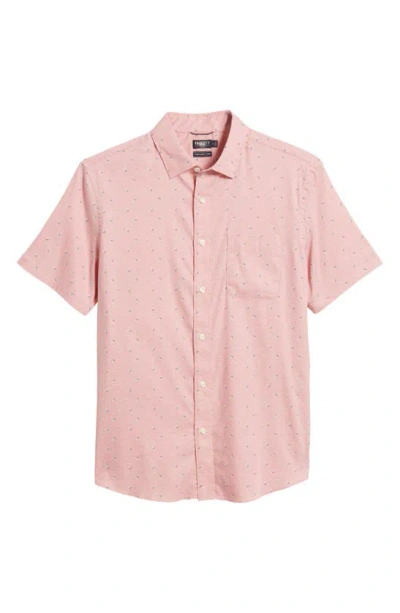 Faherty Movement Geo Print Short Sleeve Button-down Shirt In Prairie Floral