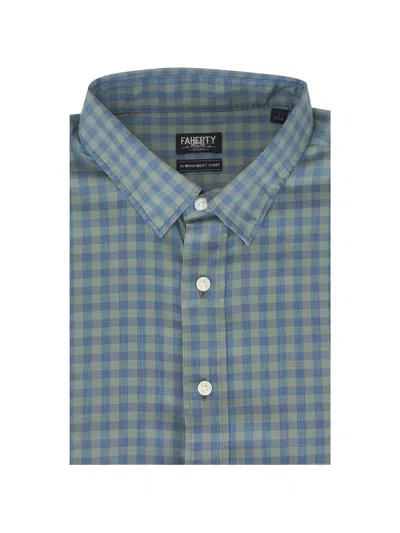 Faherty Movement Gingham-check Shirt In Brown