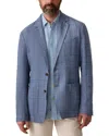 Faherty Movement Linen-blend Blazer In Blue