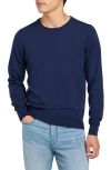 Faherty Movement&trade; Crewneck Sweater Heather In Marine Navy Heather