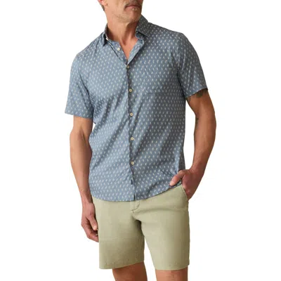 Faherty Movement Monterrey Short Sleeve Button-up Shirt In Blue