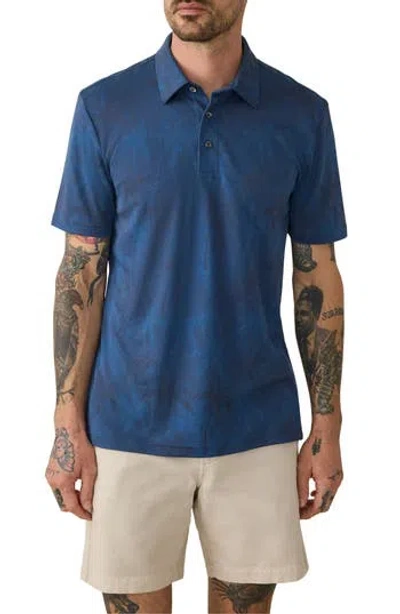 Faherty Movement Pima Cotton Blend Piqué Polo In Blue