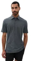 Faherty Movement Pique Polo Dusty Iron Heather In Dusty Iron Heather