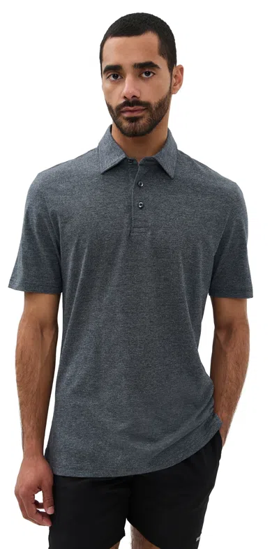 Faherty Movement Pique Polo Dusty Iron Heather