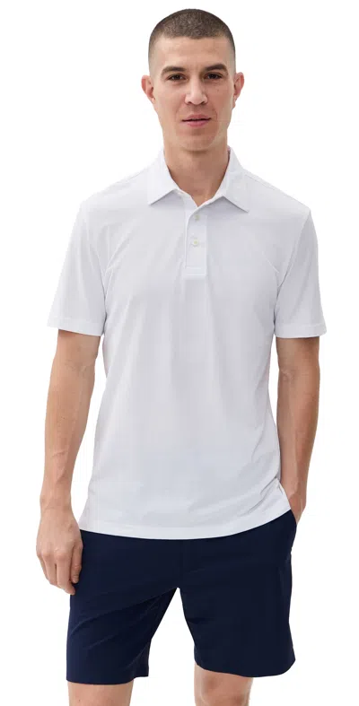 Faherty Movement Pique Polo Pure White