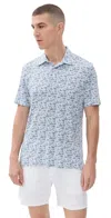 Faherty Movement Pique Polo Tropic Escape In Blue