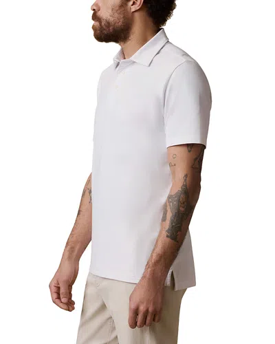 Faherty Movement Pique Three Button Polo Shirt In White