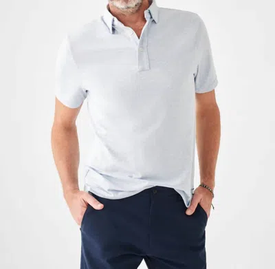 Faherty Movement Polo In Cardiff Blue Heather In White